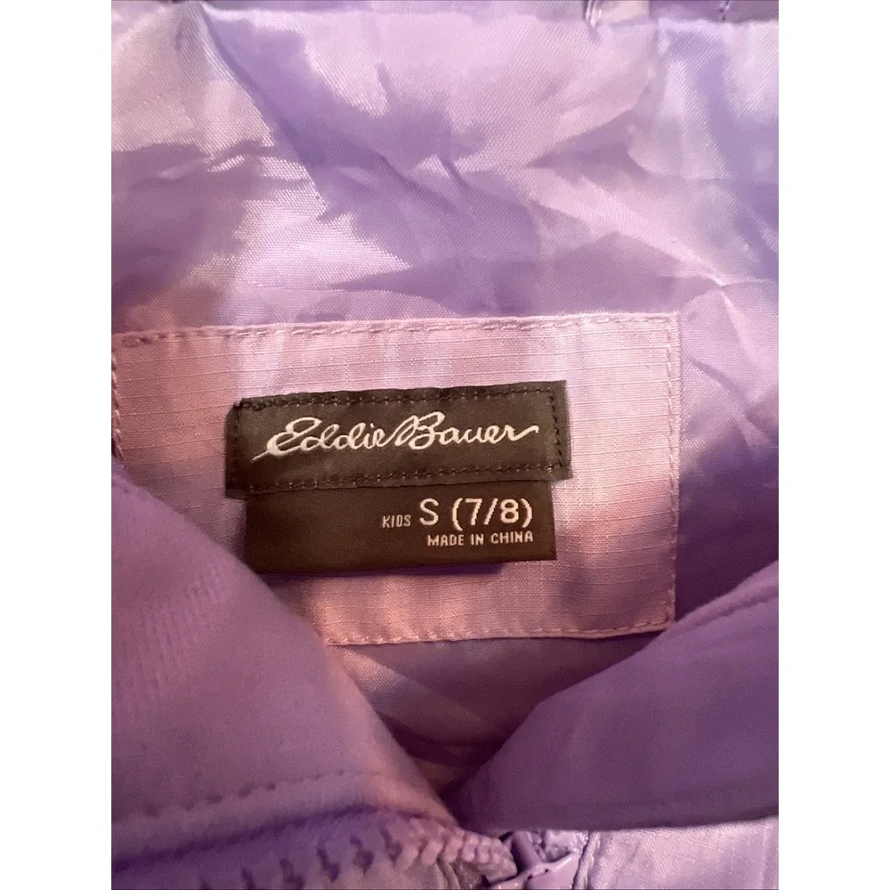 Eddie Bauer‎ S 7/8Girls Kids 3-in-1 Jacket Light Weight Windbreaker Rain Plum499